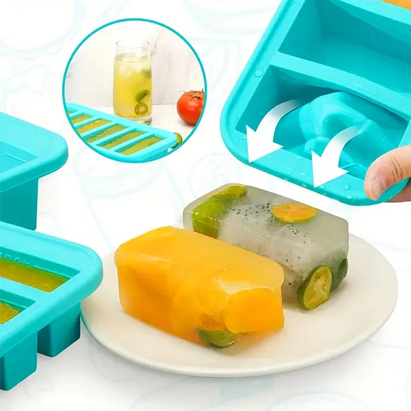 2/4/6グリッドシリコン製製氷皿 蓋付き 冷蔵ベビーフード - Baby Products Cream のレビューと価格